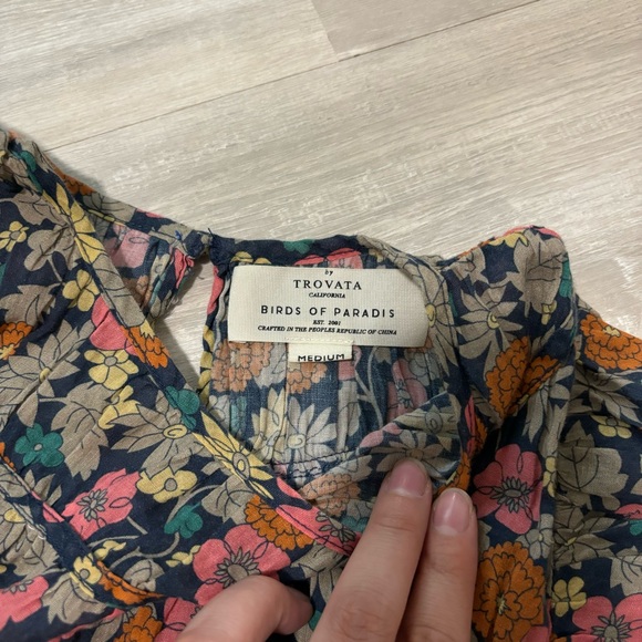 Trovata Floral Print Top - Pink, Orange, Blue - Picture 2 of 4